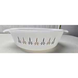 Vintage FIRE KING Candle Glow Atomic Star 7 5/8" Casserole Dish #436 One Quart